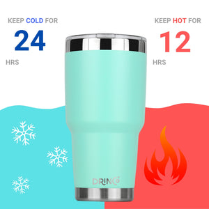 DRINCO® 30oz Insulated Tumbler Spill Proof Lid w/2 Straws (Teal) - Elite Water bottles