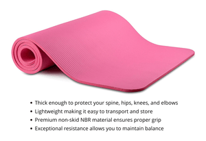Thick Yoga and Pilates Exercise Mat with Carrying Strap - Elite Water bottles