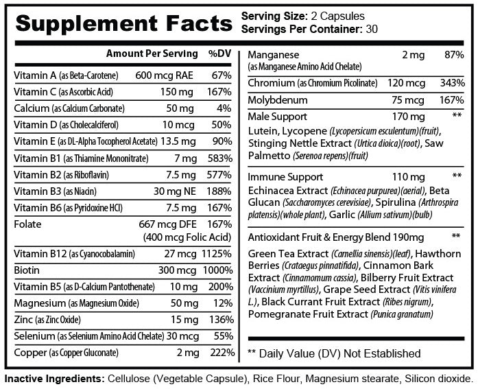 Pure Multi-Vitamins Mens - Elite Water bottles