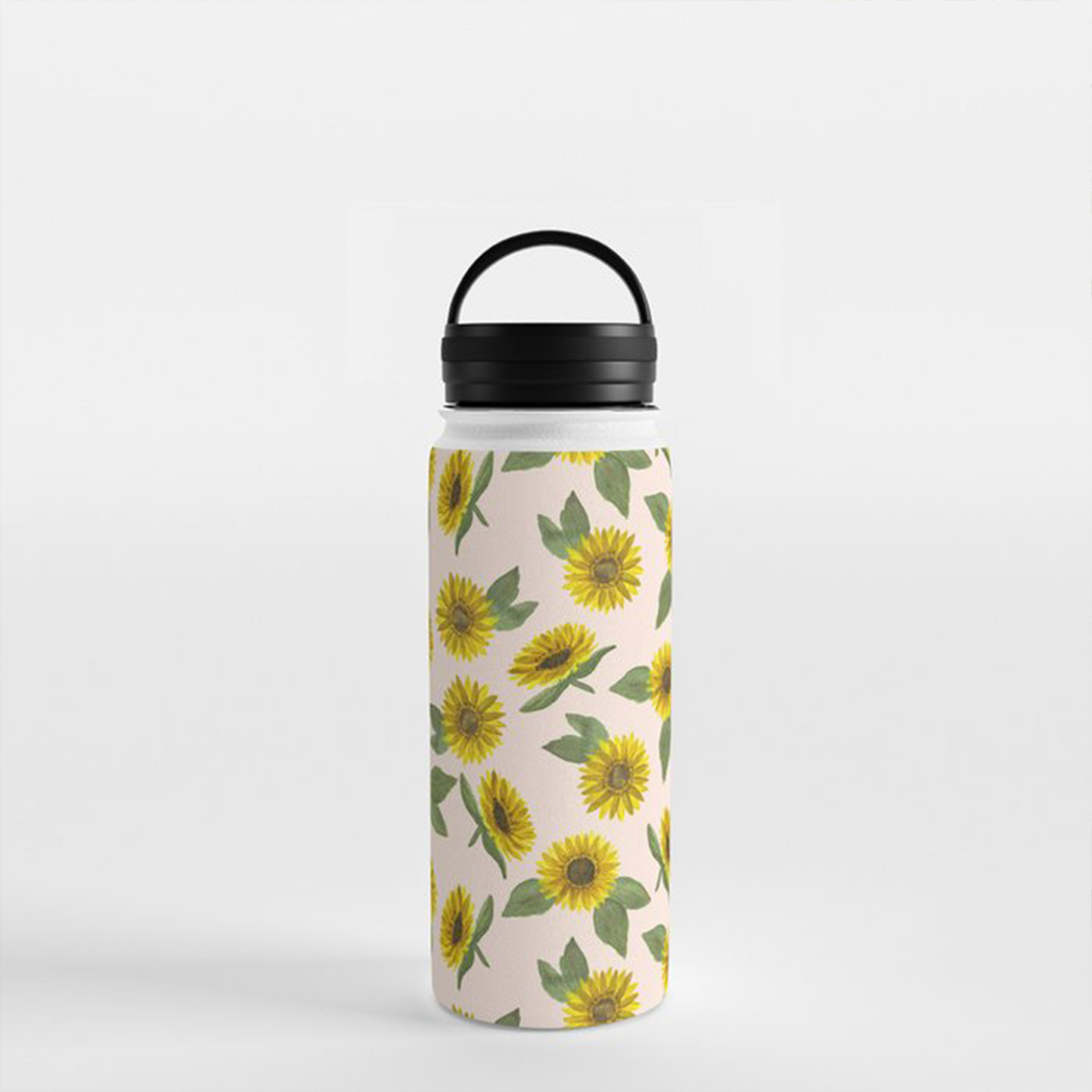 Sunflower Handle Lid Water Bottle - Elite Water bottles