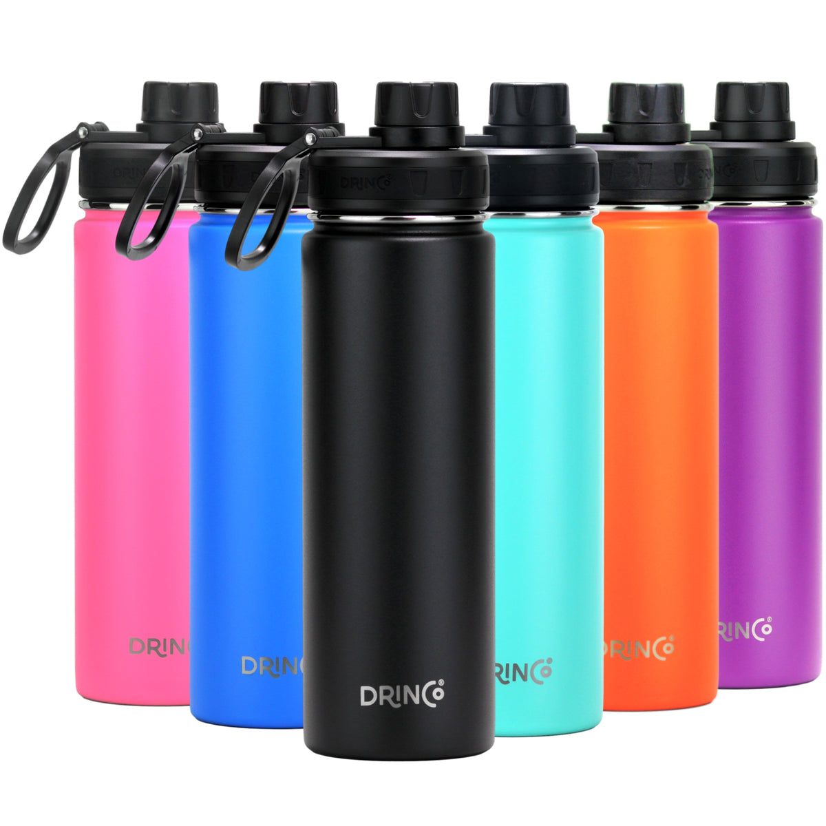 DRINCO® 22oz Stainless Steel Sport Water Bottle - Black - Elite Water bottles