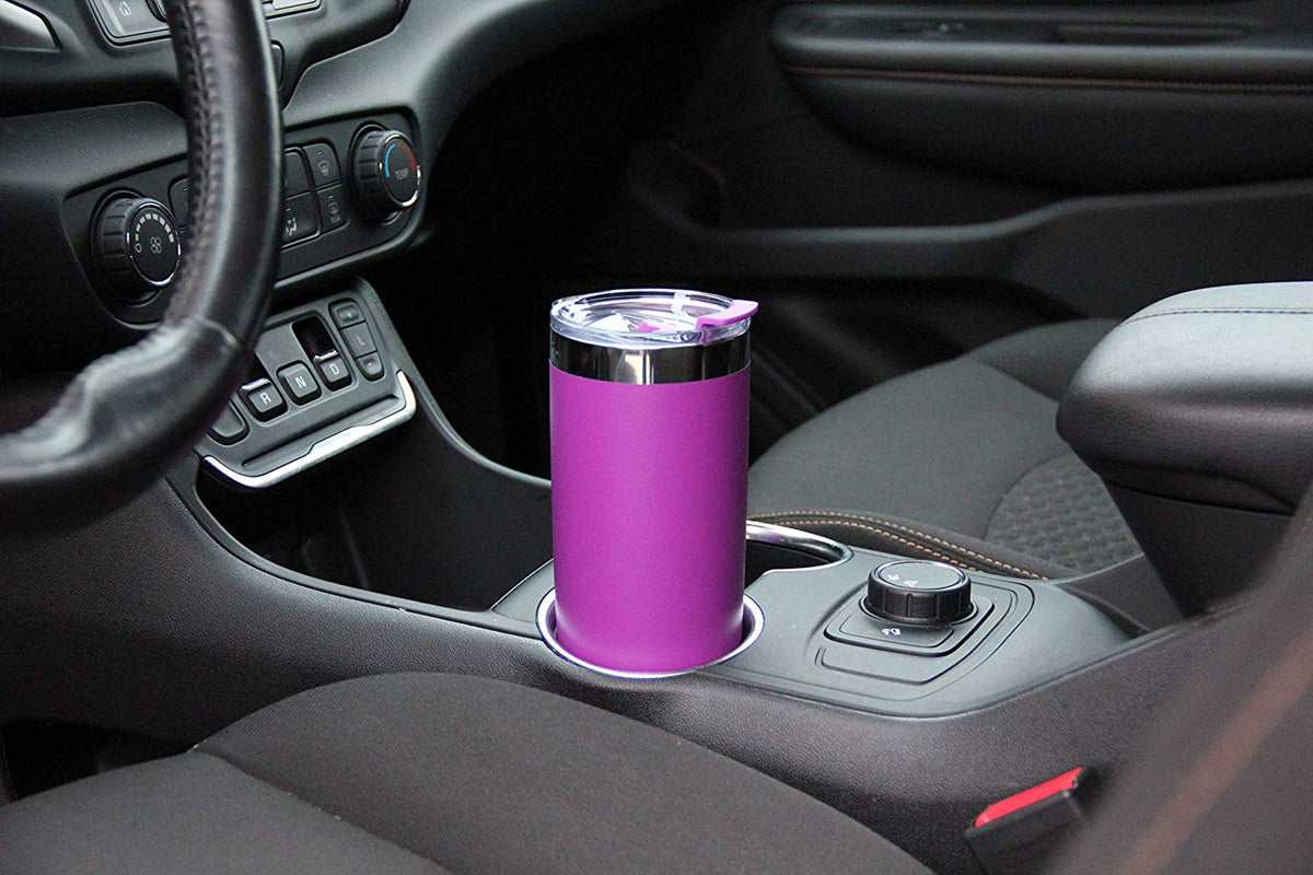 DRINCO®  20oz Insulated Tumbler w/Spill Proof Lid, 2 Straws(Purple) - Elite Water bottles
