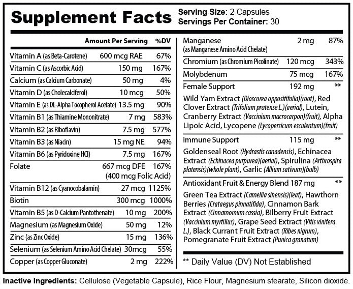 Pure Multi-Vitamins Womens - Elite Water bottles