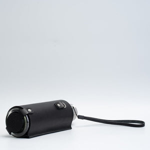 Leather water bottle holder with strap and glass bottle - Elite Water bottles